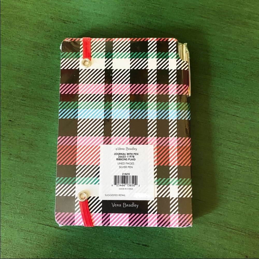 VERA BRADLEY Ribbons Plaid 3‑Pc Gift Set – Travel Mug, Journal & Pen – NWT - Picture 3 of 11